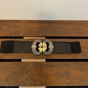 Bebe Stretch Belt with Gold Buckle Accent size M/L
